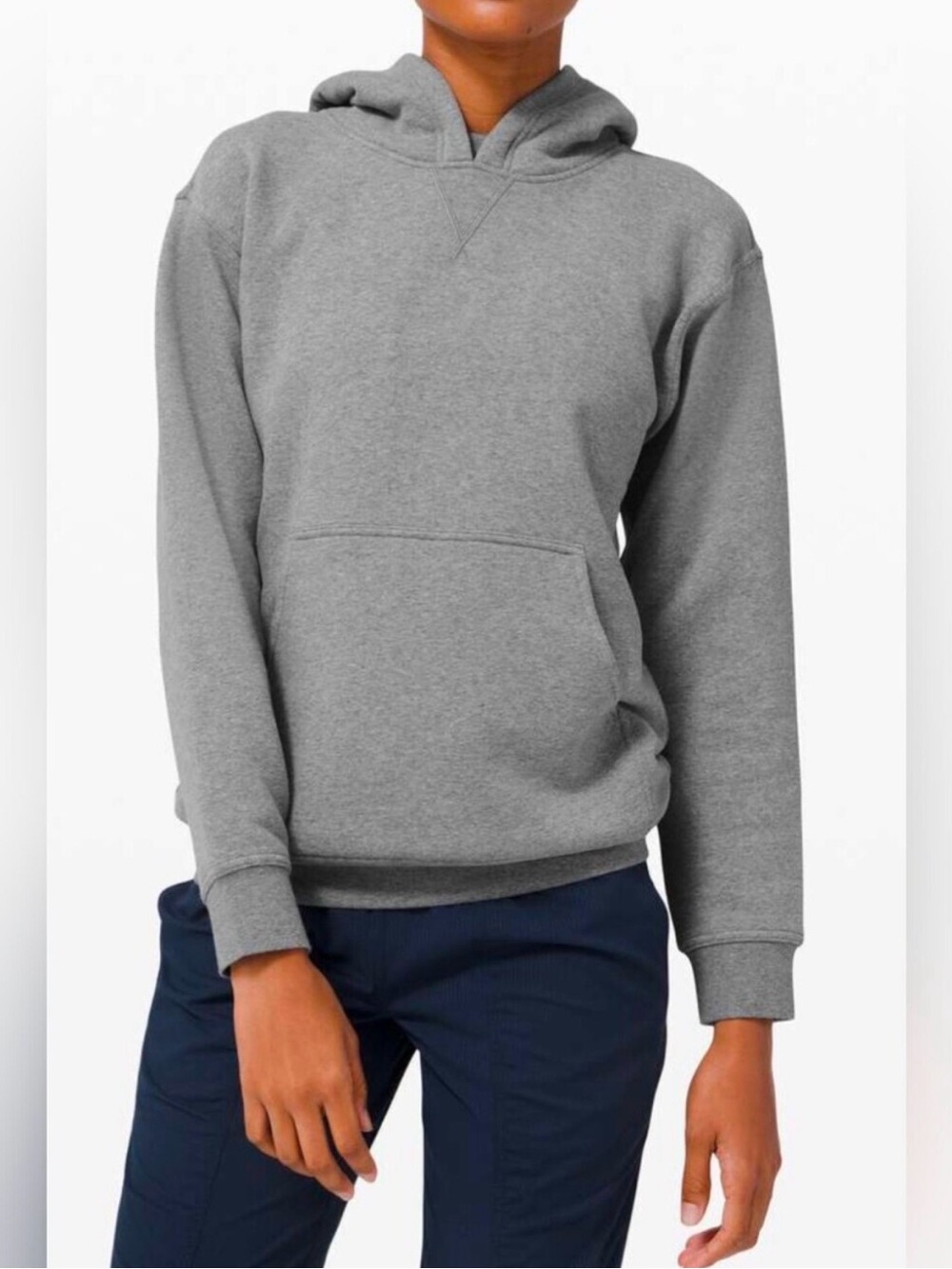 Lululemon All Yours Fleece Hoodie Heathered Core Medium Grey Size 8